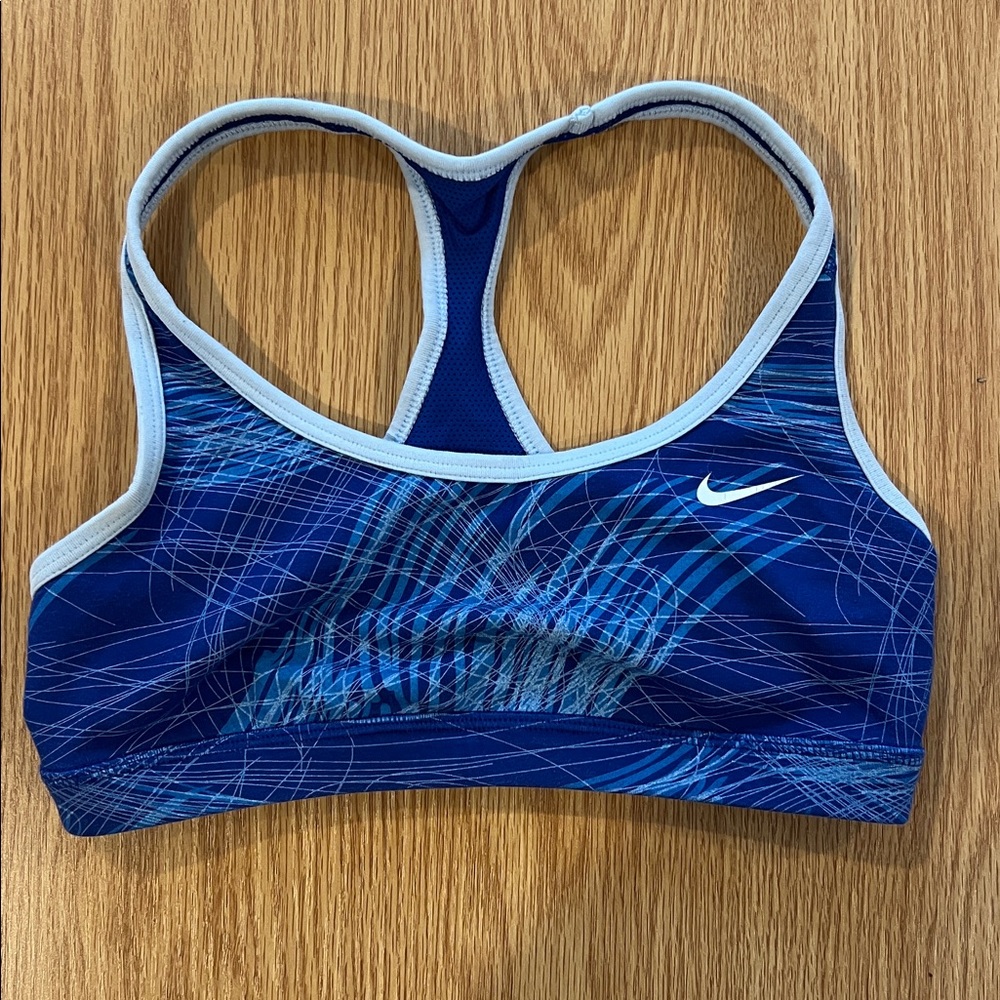 Nike Dynamic Blue Racerback Sports Bra Reversible Size Small